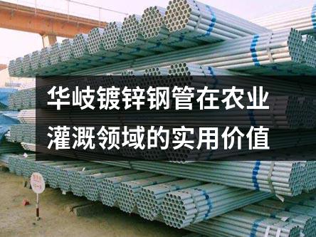 華岐鍍鋅鋼管在農業灌溉領域的實用價值