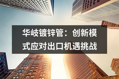 華岐鍍鋅管：創(chuàng)新模式應對出口機遇挑戰(zhàn)